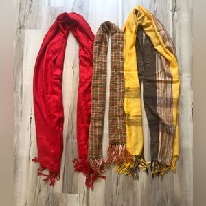 Pashmina Elegant Multicolor Scarf Set - Argyle, Plaid, Tweed - New without Tags